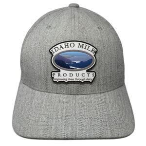 Branded Bills Baseball Cap Gray M Idaho Milk Products Patch Flexfit Fitted Hat